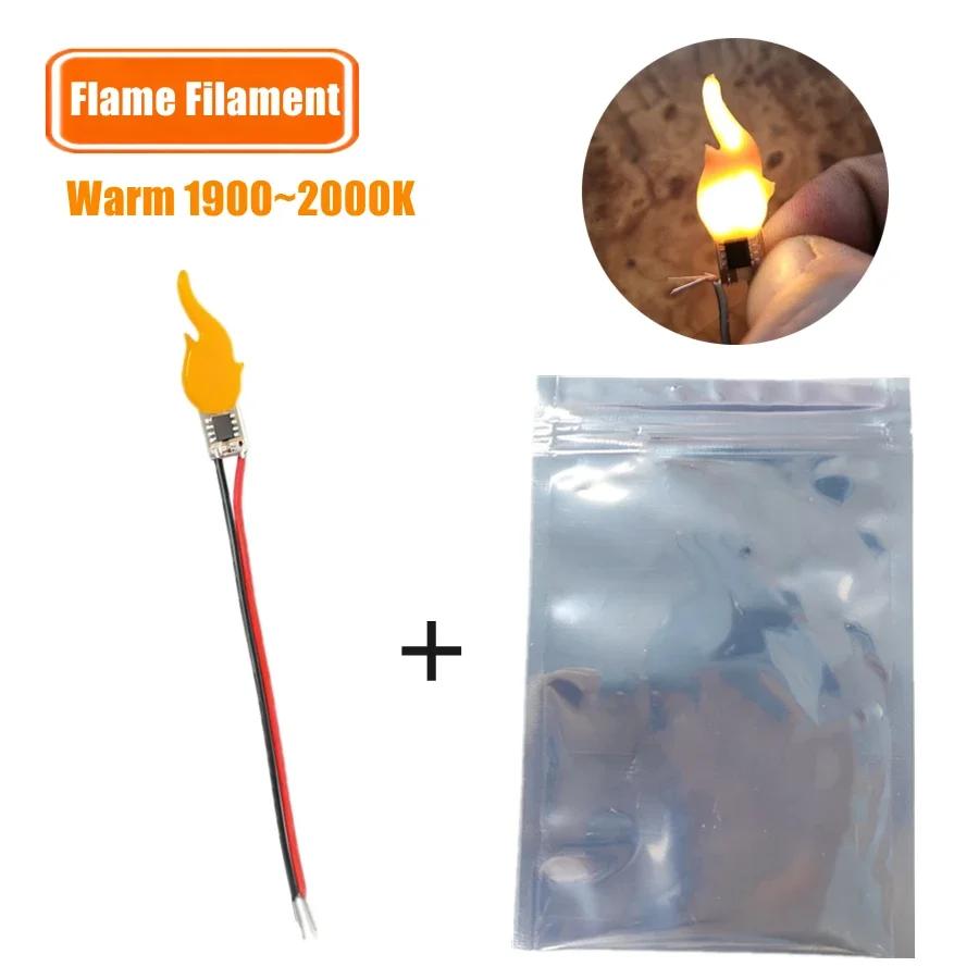 

LED Flame Filament DC 3V COB Candles Lamp With Flickering Flame DIY Welding With Strip Line Decoration Light Bulb Accessories теплим білим кольором