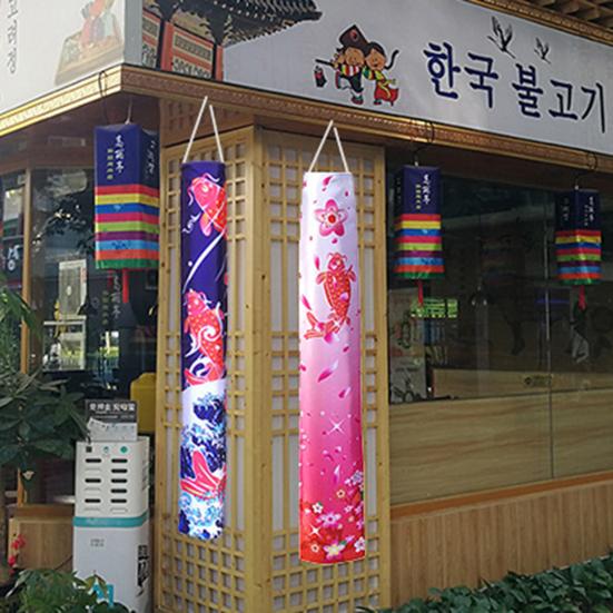 Hanging Ornament Good Delicate Texture Fabric Hanging Decoration Fish Windsock Banners Hanging Flag Streamer Windsock Flag for Restaurant