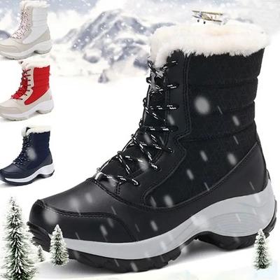 Buty zimowe buty wodoodporne damskie buty śniegowe pluszowe ciepłe botki dla kobiet kobiece buty zimowe botki Botas Mujer