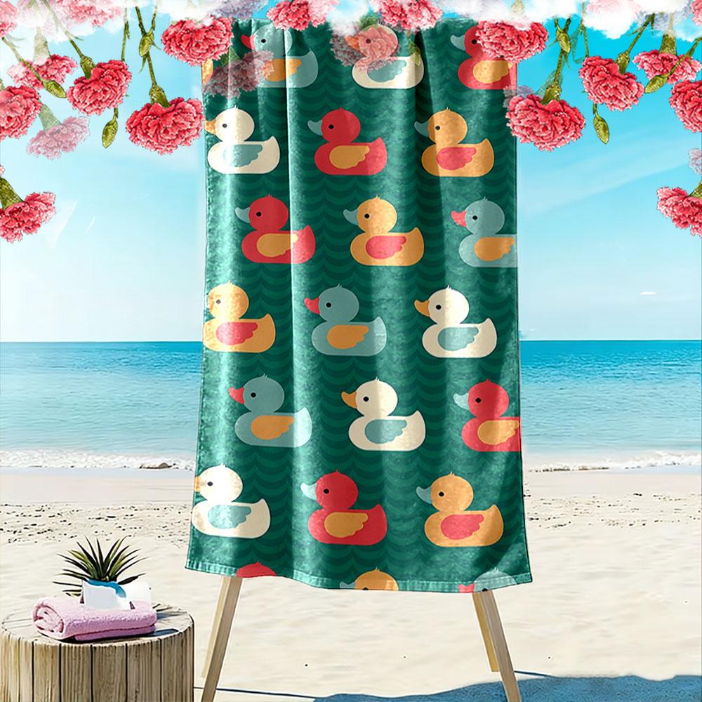 Colorful Duck Pattern Towel Beach Towel Quick-drying for Travel Outdoor Sports Jogging Beach and Swimming