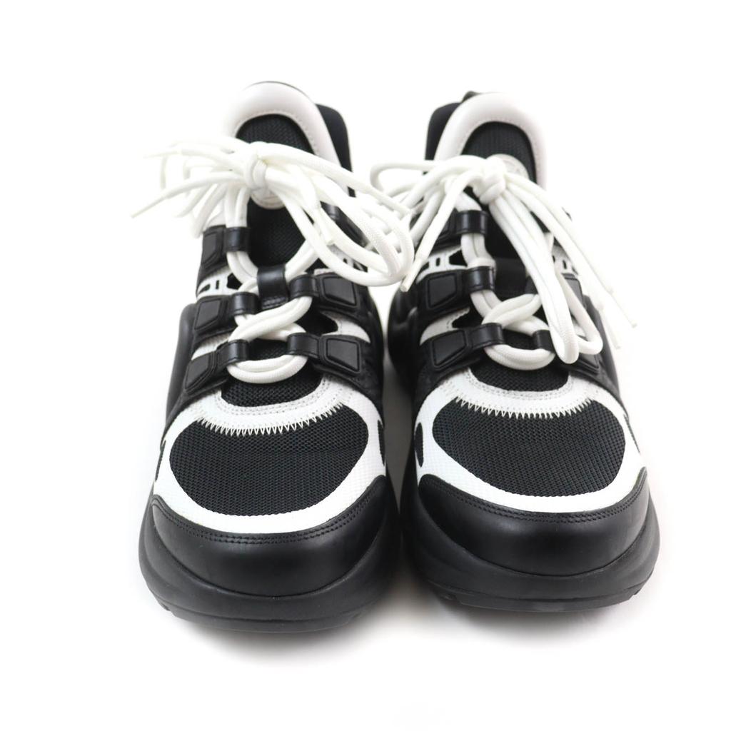 Great LOUIS VUITTON High cut sneakers Black White Women 35.5 Used