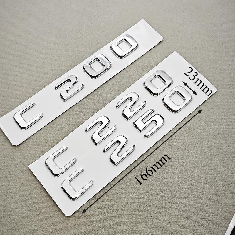 3D ABS Car Letters C200 C220 C250 C300 Logo Rear Trunk Badge Emblem Sticker For Mercedes Benz C Class W201 W202 W203 W204 W205
