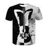 Summer Round Neck 3D Musical Instrument Print Top Fashionable Casual Short Sleeved Men's T-shirts
