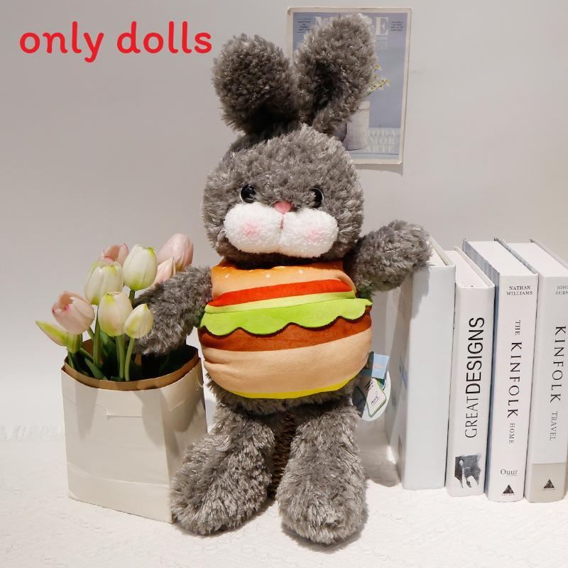

Plush Rabbit Cartoon Animal Stuffed Toy With Pp Cotton Filling For Kids Bedroom Decor Hamburg Gray ,35cm