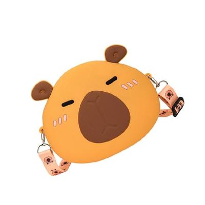 Convenient Capybara Crossbody Bag Silicone Shoulder Purse Cartppm Satchel Purse for Kids Girls Fun Birthday Gift