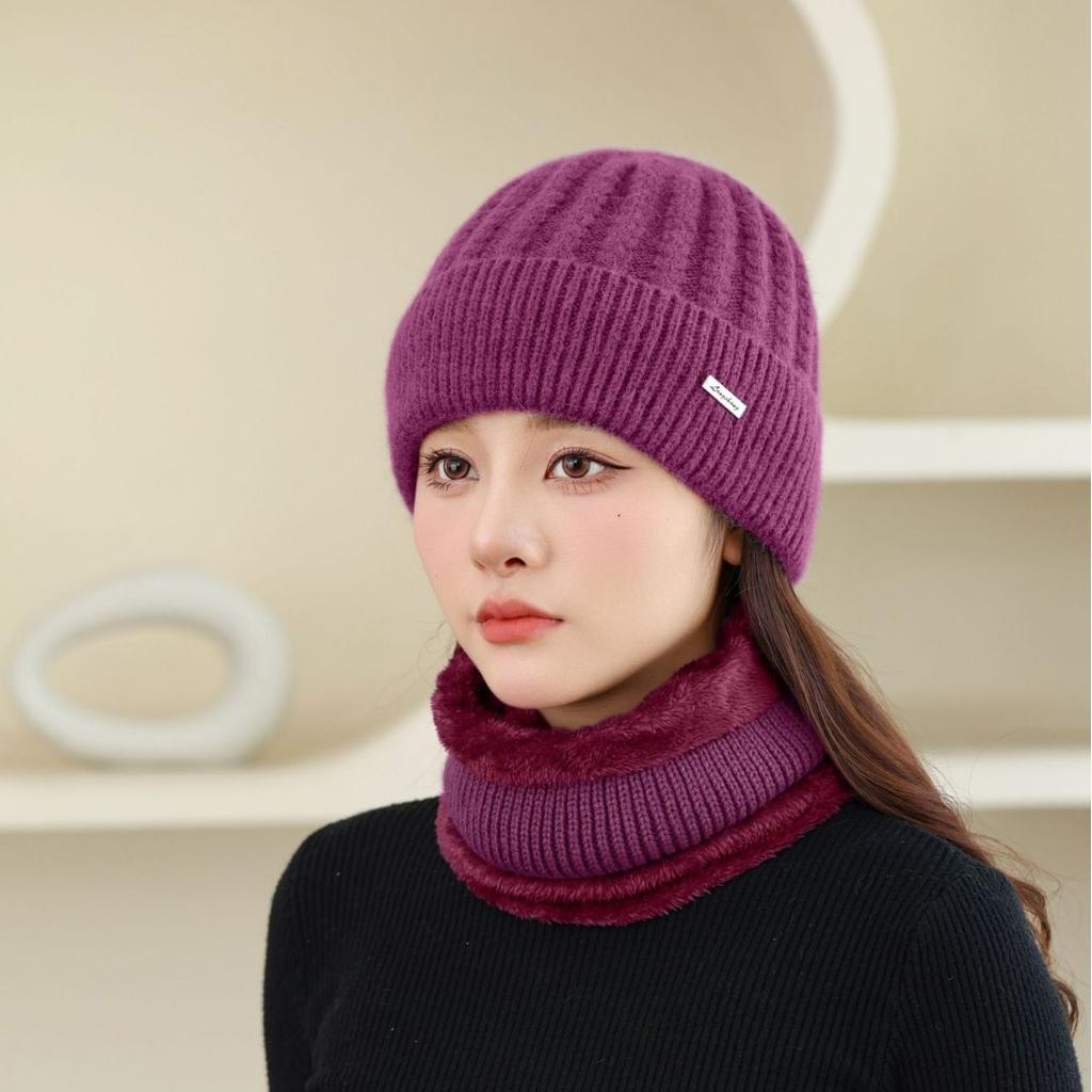New Winter Old Men's Hat for Women Knitted Versatile Warm Korean Version Rabbit Hair Thickened Fashionable Wool Pot Hat Ear Protection Thickened