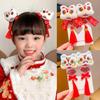 Tassel Children Red Bow Hairpin Lion Dance Hanfu Hair Sticks Cute Chinese New Year Headwear  Baby