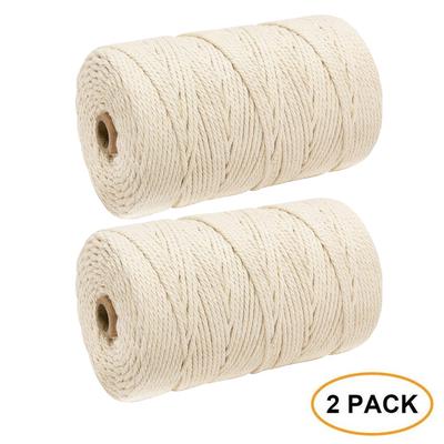Cordon en coton macramé 3 mm x 200 m pour suspension murale 2 pièces