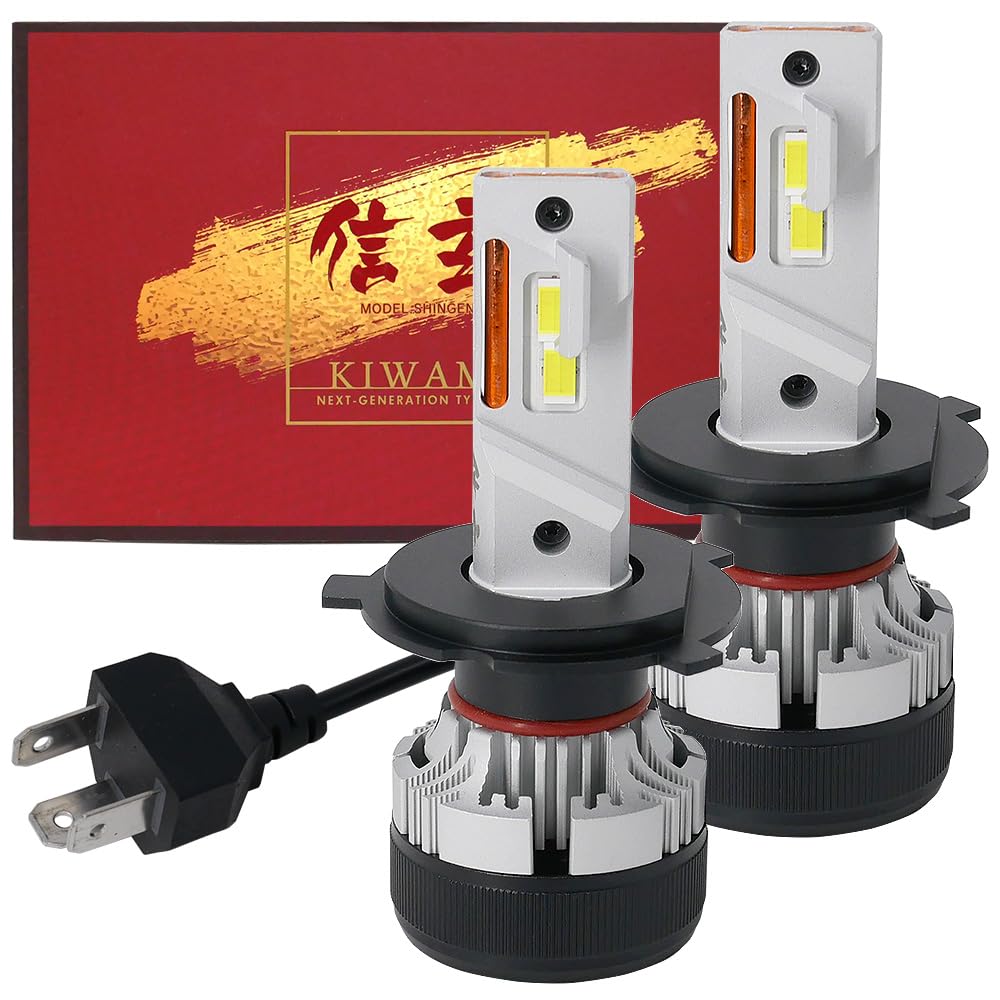 

Светодиодные фары и противотуманные фары Shingen KIWAMI Общая измеренная высокая мощность 55 Вт с лампами-канселлерами, H4, 2 штуки Измеренная ценность 35 800 кд, Встроенные