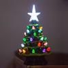 Yousheng 7 Inch Tabletop Christmas Tree LED Light Up Mini Resin Christmas Tree Figurine with Star Tree Topper for Holiday Party Home Decor