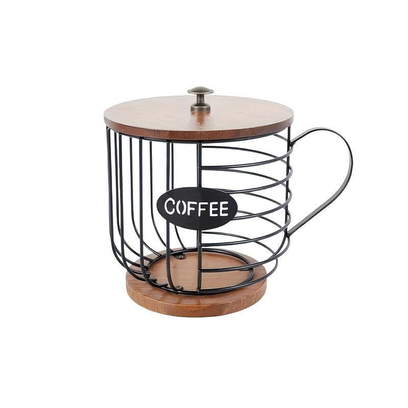 Coffee Pod Holder With Base And Lid Iron Coffee Capsule Holder Hollow Coffee Pod Storage Home Decor Shelf Home Cafe Office Use