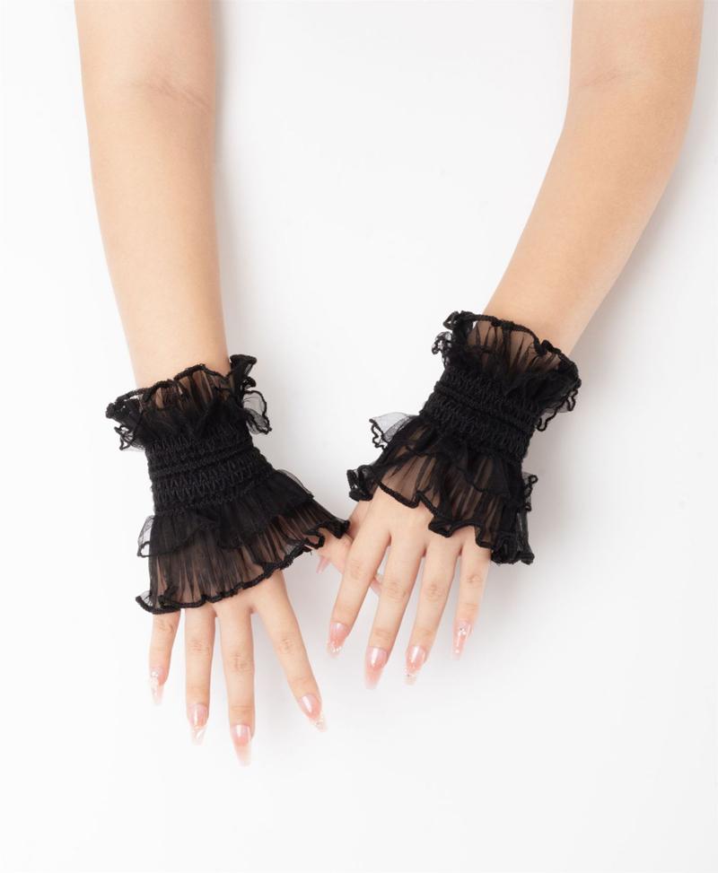 Sweet Ruffle Fake Sleeves For Travel/Cosplay Lace Detachable Flared Cuffs Sweater Decorative Wrist Warmers Wristband Ornament