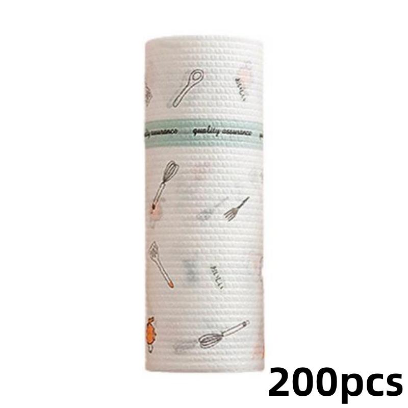 Roll Kitchen Paper Towel Super Water Oil Absorbent Wet Dry Dual Use Food Grade Tear-off Reusable Washable Lazy Rag Dishwashing Cloth