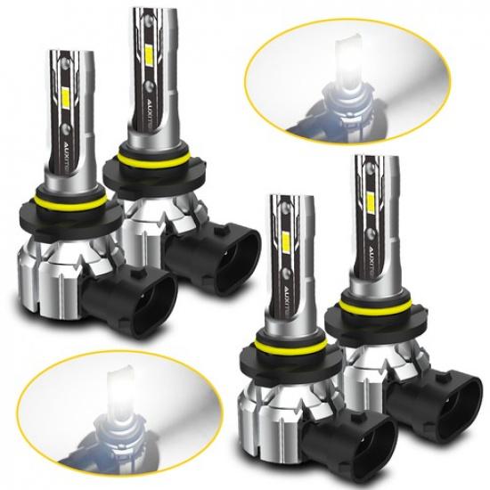

4X 9005 9006 40000LM Headlight White LED Car Headlamp Kit High Low Beam E2 A