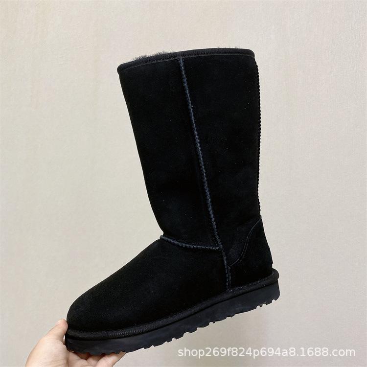 Sangpo snow boots women's fur integrated classic long tube piled thickened real wool warm cotton shoes men's winter shoes