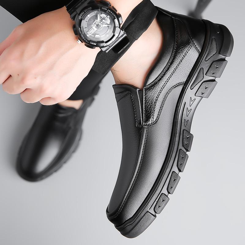 Fashion Fashion Casual Black Leather Loafers for Men Big Size Spring Autumn New Designer Shoes Male Soft Sole Men's Dress Shoe