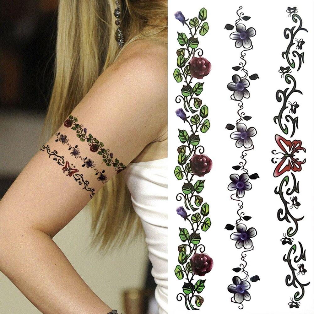 Tatouage Bracelet Indien Avec Plume Acheter Totem Scorpion Petits Tatouages Temporaires Pour Femmes Filles  Réaliste Tatouage Indien Croix Dahlia Fleur Faux Autocollant Tatoos Chaînes  | Joom