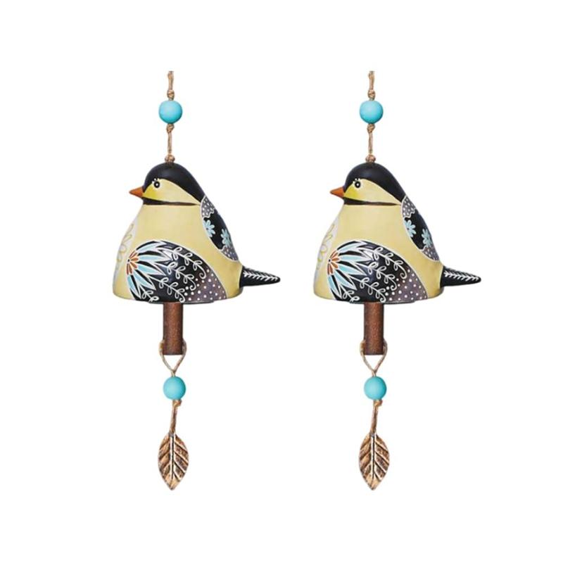 

2 шт. Колокольчик с пением птиц Колокольчик с пением птиц Подвесной декор для сада Деревенский колокольчик ветра Детали колокольчика ветра