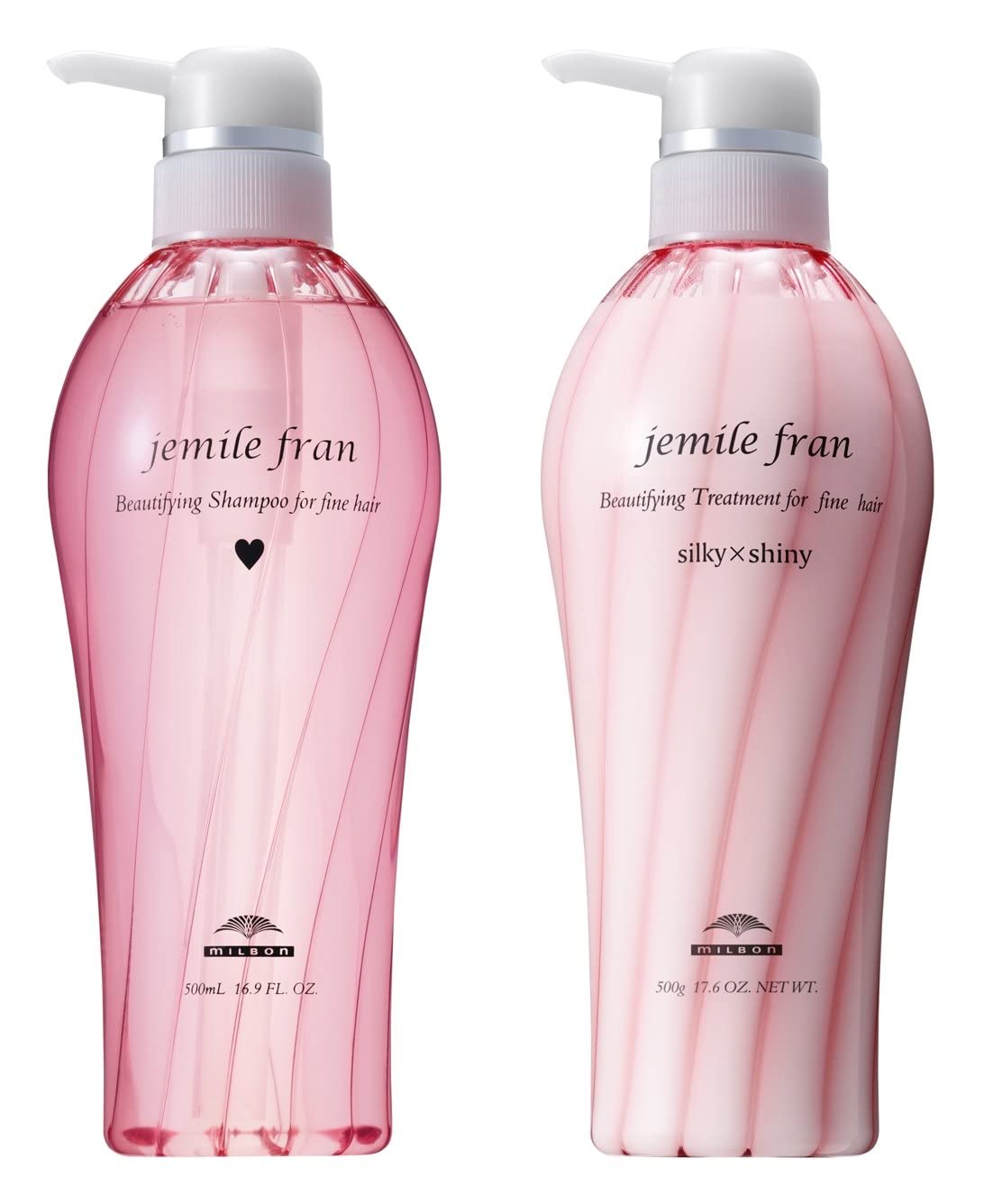 

Milbon Jemile Fran Shampoo Heart H 500ml + Treatment Silky Shiny 500g Set