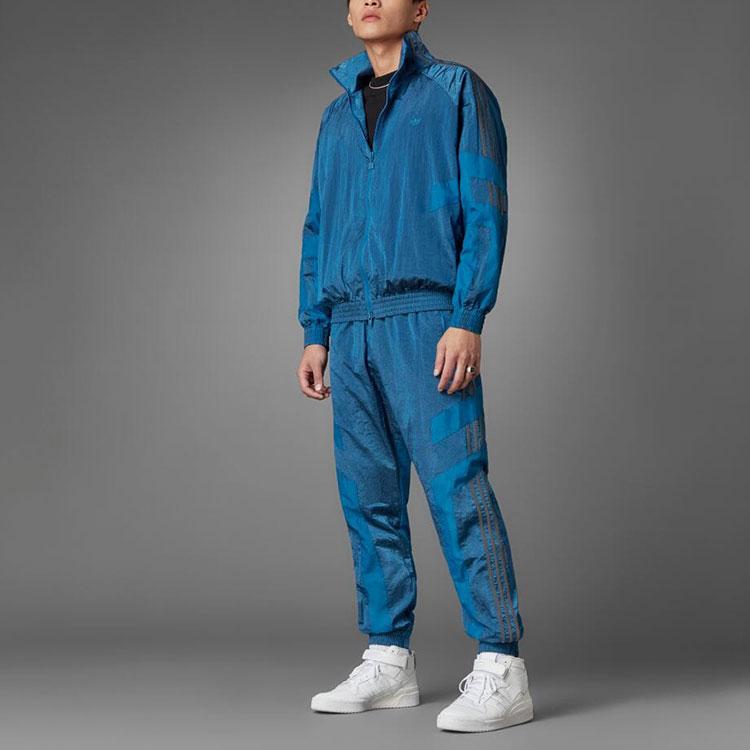 Adidas Originals Trefoil Blue Color-Block Zip-Up Sports Jacket, Version 1 Men Outerwear HD2240