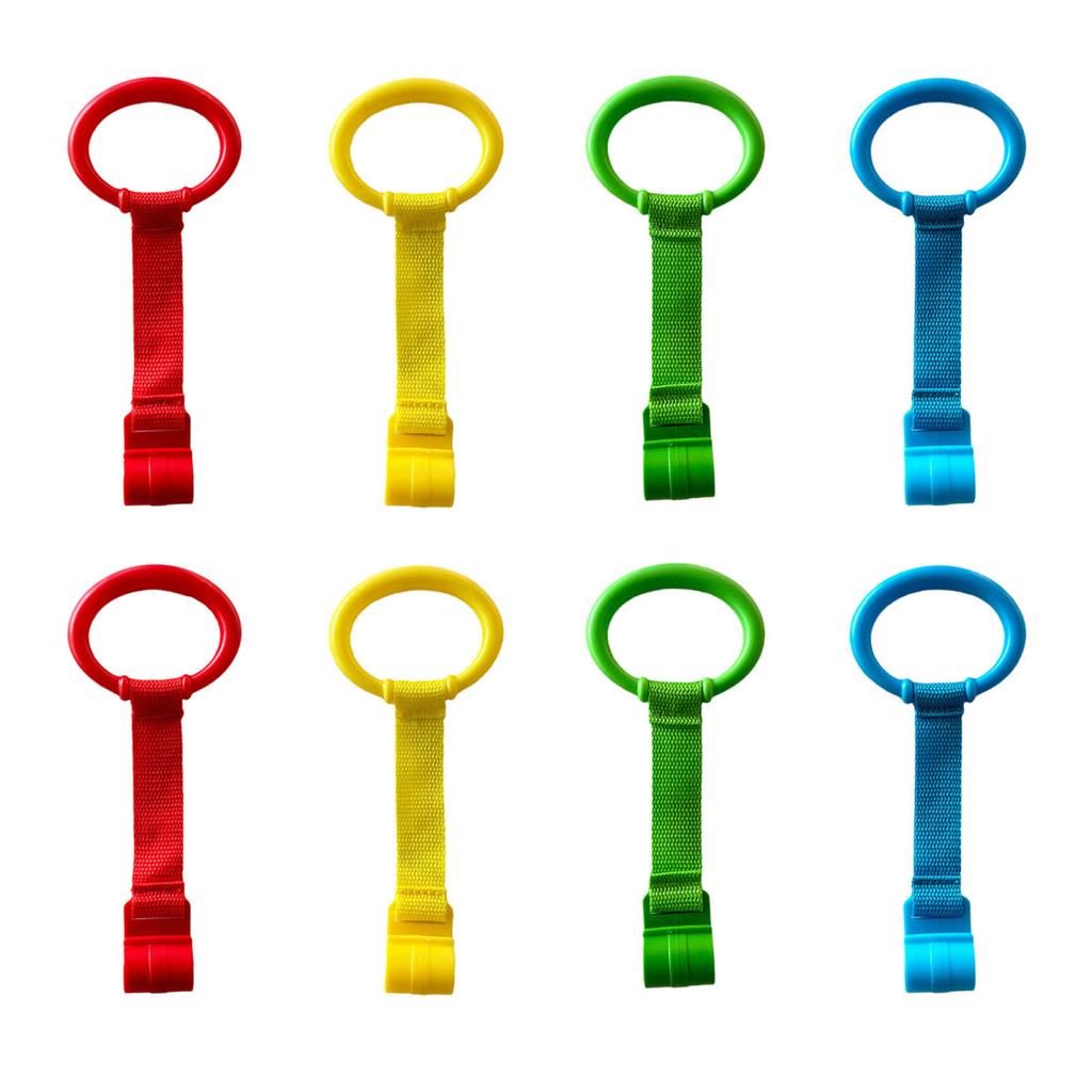 4/8Pcs Baby Pull-Up Ring Toddlers Walking Helper Practice Exercises Assistant Tool Stand-Up Rings Infant Crib Playpen Hanging Ring