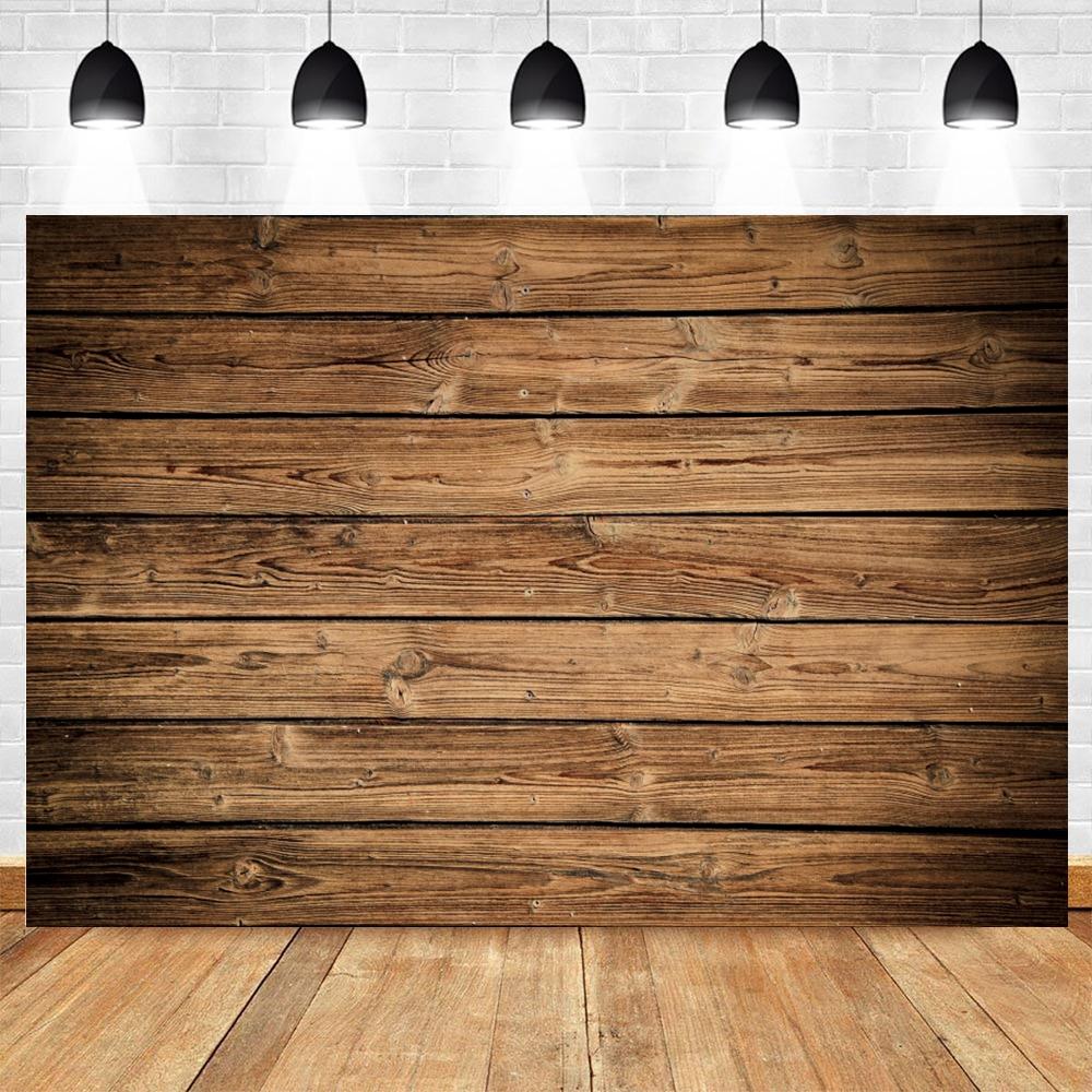 Wood Backdrop for Food Baby Portrait Photography Backdrops White Brown Wooden Board Plank Background for Party Decor Custom