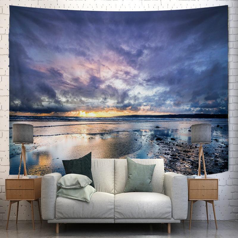 Scenic landscape background fabric digitalprinted polyester tapestries living rooms bedrooms macrame wall hanging room decor