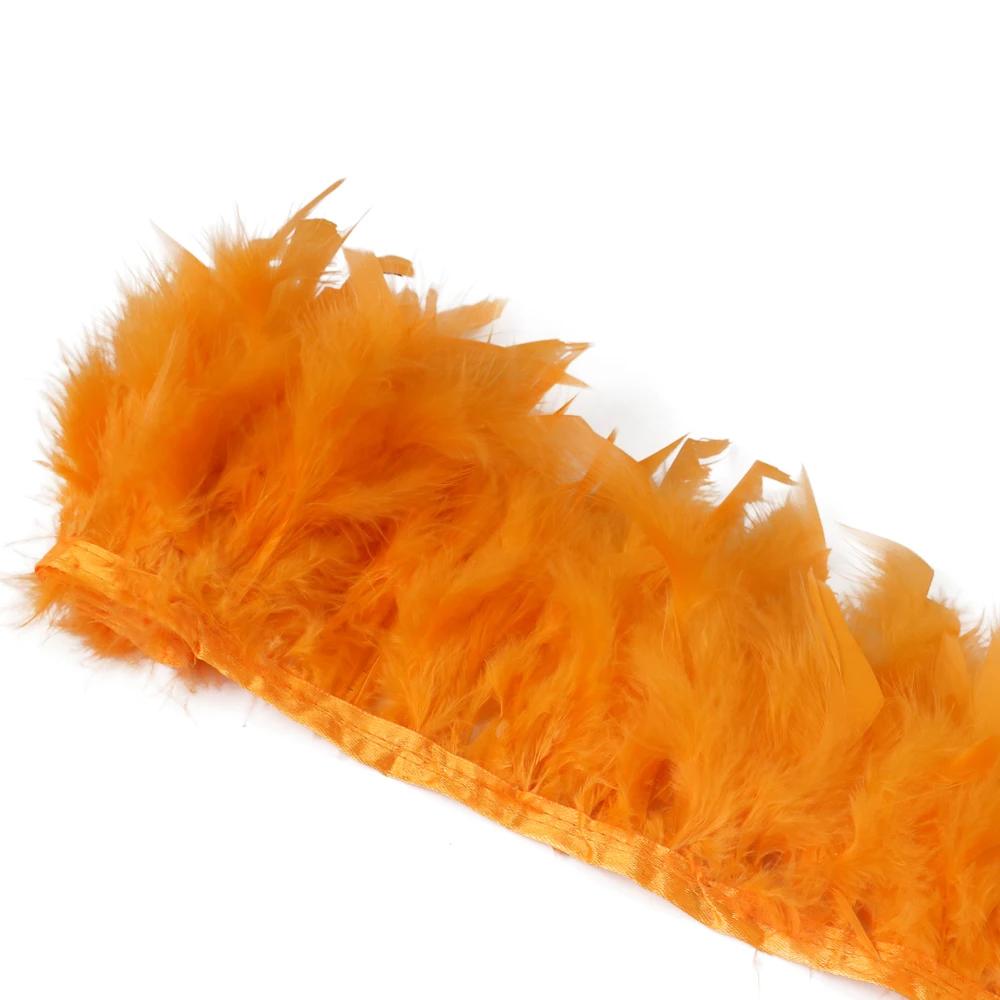 1Meters Natural Turkey Feathers Trim Height 10-15Cm Wedding Clothing Dress Decoration Diy Feather Ribbon Sewing Crafts