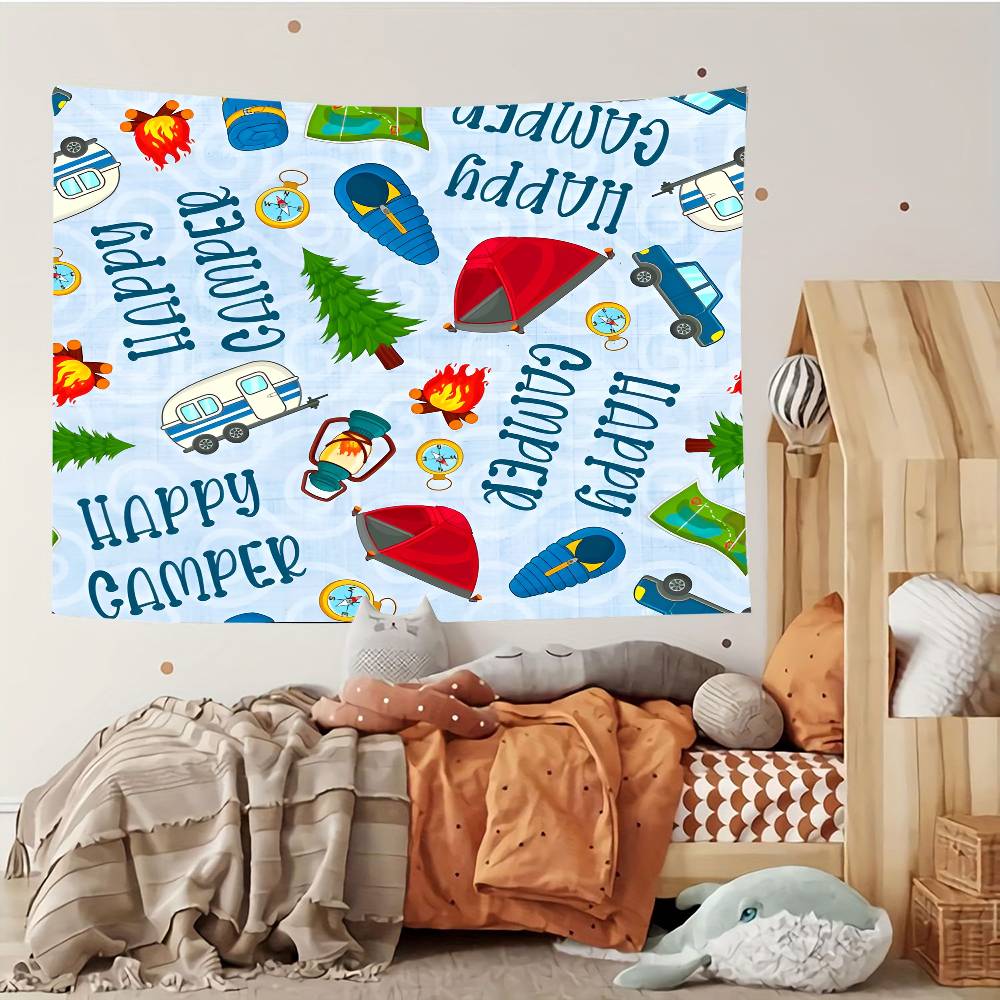 Happy CCampers Tapestry Customizable Tapestries Of Various Styleswall Hangings Celebrity Photo Printingwall Hangings