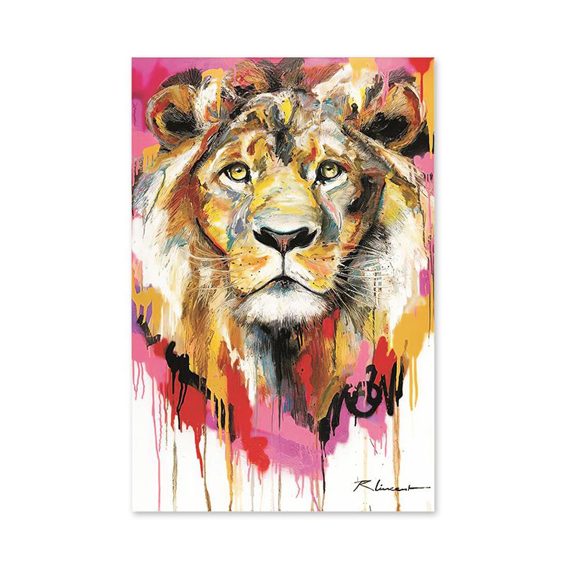 Abstract Animal Lion Canvas Poster Printing Modern Painting Wall Art Picture for Living Room Home Decoration Gift Cuadros