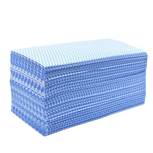 ASYUNY Counter Cloths, Blue, Large Pack of 100, 30 X 60cm, Disposable Nonwoven Cloths, Table Dusters, Commercial Use (Blue)