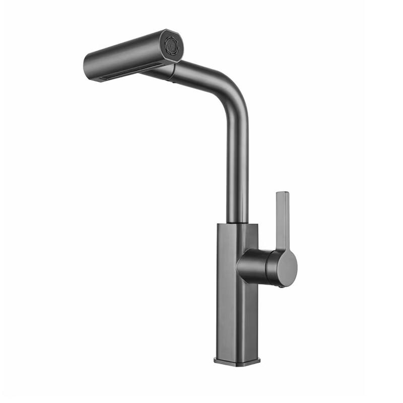 Gunmetal Gray Waterfall Kitchen Faucet