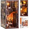 Book Nook Kit for Adults Teens, 3D Puzzles for Adults Bookshelf Decor, Wooden Booknook with Sensor Light, DIY Kits for Adults Crafts, Christmas