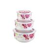 ZISIZ Happy Rabbit Enamel Microwaveable Bento Bowl Set