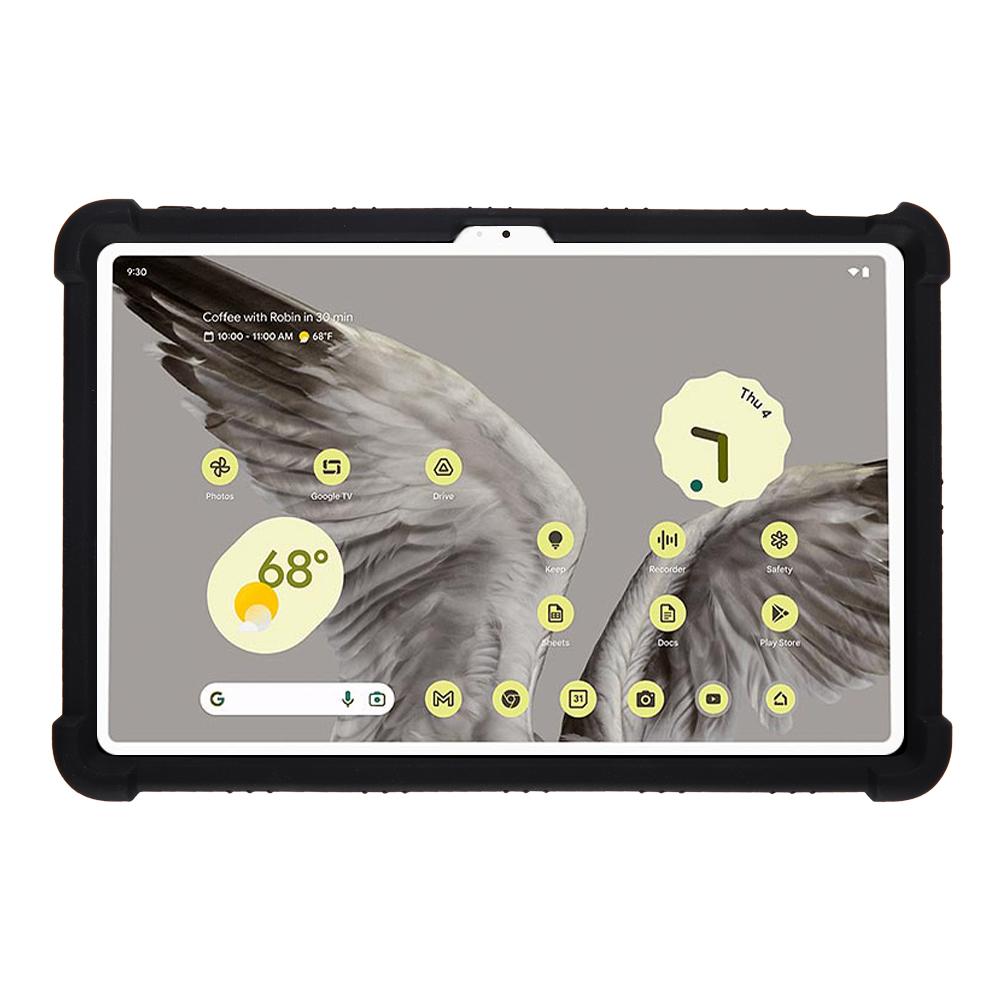 

For Google Pixel Tablet Silicone Case Folding Kickstand Tablet Shockproof Cover Black