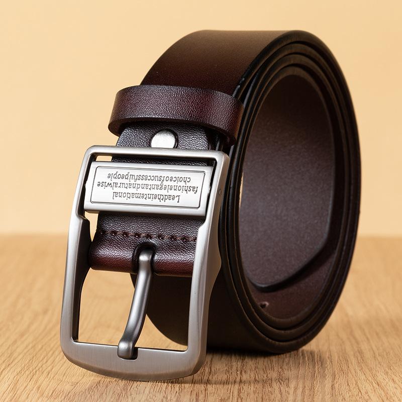 Opasek z pravé kůže Spona Retro Pásek z hovězí kůže Pánské Mládež Středního věku Ležérní Všestranný džínový pásek