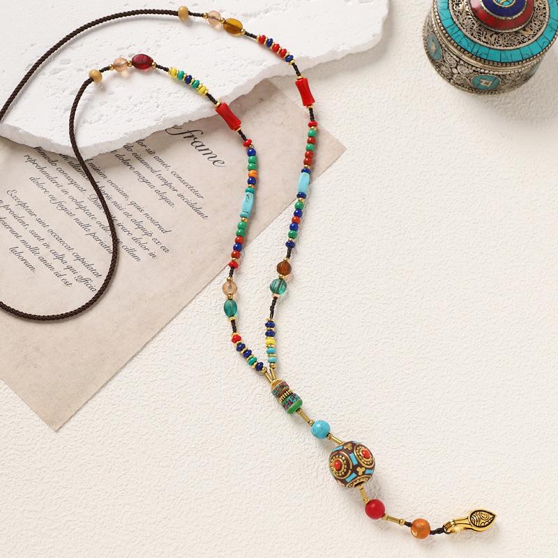 Original Design Nepalese Necklace Long Beaded Niche Exquisite Exotic Tibetan Women's Sweater Chain