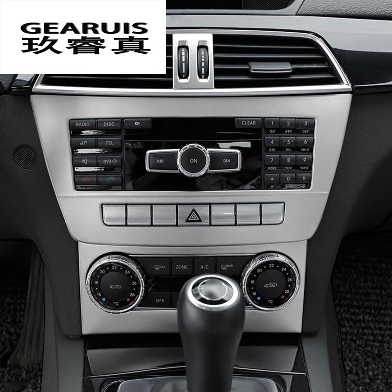 Car Styling Interior Buttons Panel Decoration Cover Trim Sticker Frame For Mercedes Benz C Class W204 2011-2014 Auto