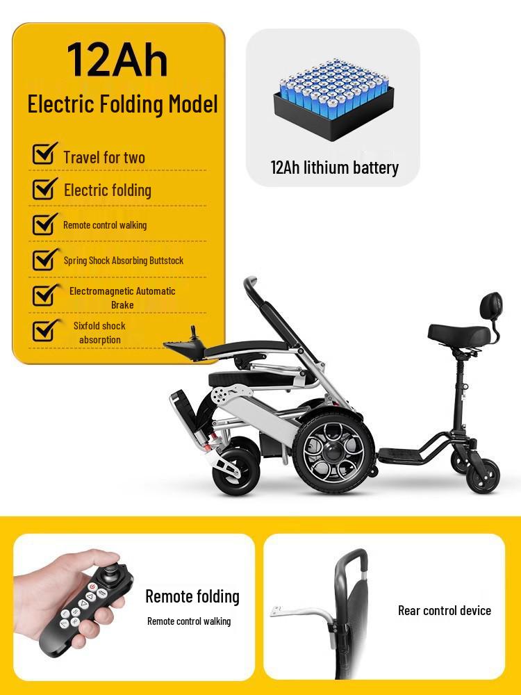 Guardian Electric Wheelchair: Double Smart Folding Mobility Scooter for Disabled & Elderly