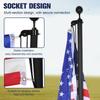 25FT Aluminum Alloy Flag Poles Extra Thick Rustproof Flagpole Kit with 360° Rotating Rings Clip for Yard Residential Commercial