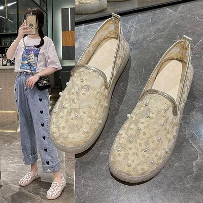 Hollow Out Mesh Shoes dla kobiet Oddychająca powierzchnia z siatki Letnie uniwersalne pojedyncze buty dla kobiet Buty leniwe Płaskie buty typu bean