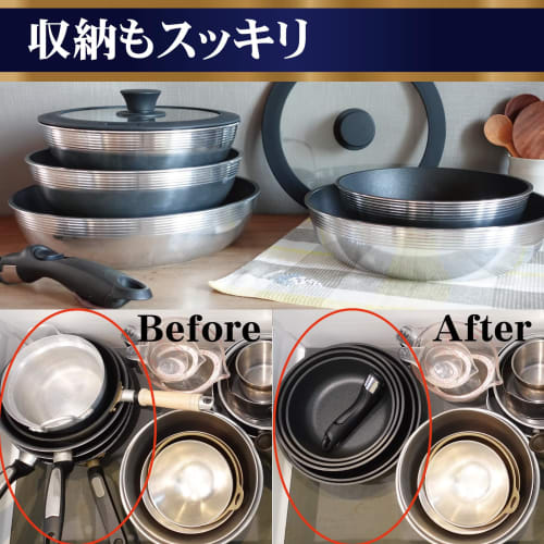 Hokuriku Aluminum Cast Varius A-3136, 24cm Silicone Glass Lid for Removable Handle Frying Pans, Made of Silicone and Tempered Glass for a Non-slip, Li