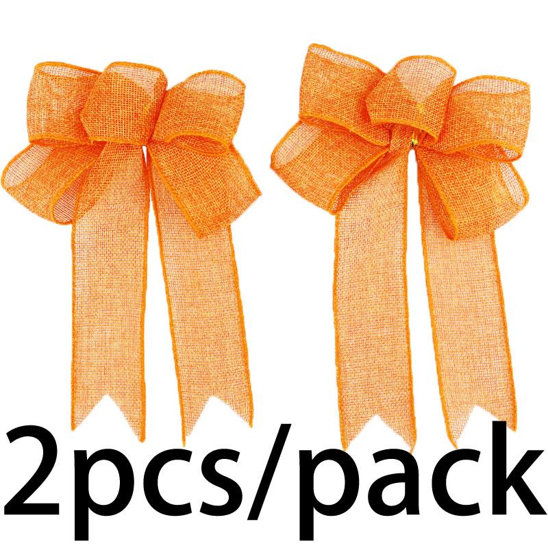 (2-teiliges Set/Packung) 24cm Bandschleife Weihnachtsbaumkranz Dekoration Leinen Schleife DIY Party Basteldekoration