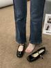 Fashion Flat shoes for women 2025 Spring and Autumn round toe French retro flat  solid color Mary Jane single shoe large size 42 43 44