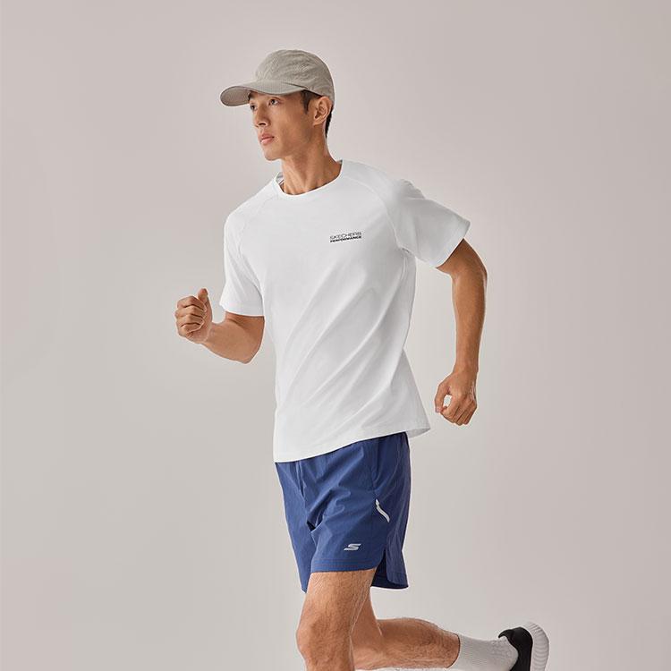Skechers Comfort Technology Cool Series Quick-Dry Simple Round Neck Short Sleeve T-Shirt Men tops Bright-White P225M086-0019