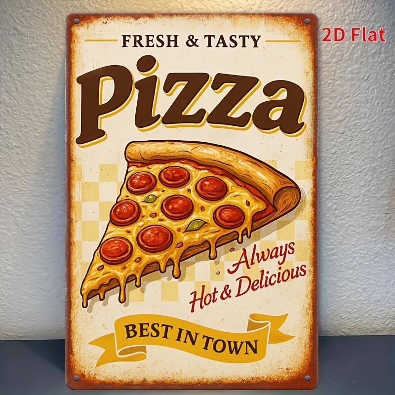 Vintage Italian Pizza Tin Sign x Inch Retro Metal Wall Decor for Kitchen Cafe Garage