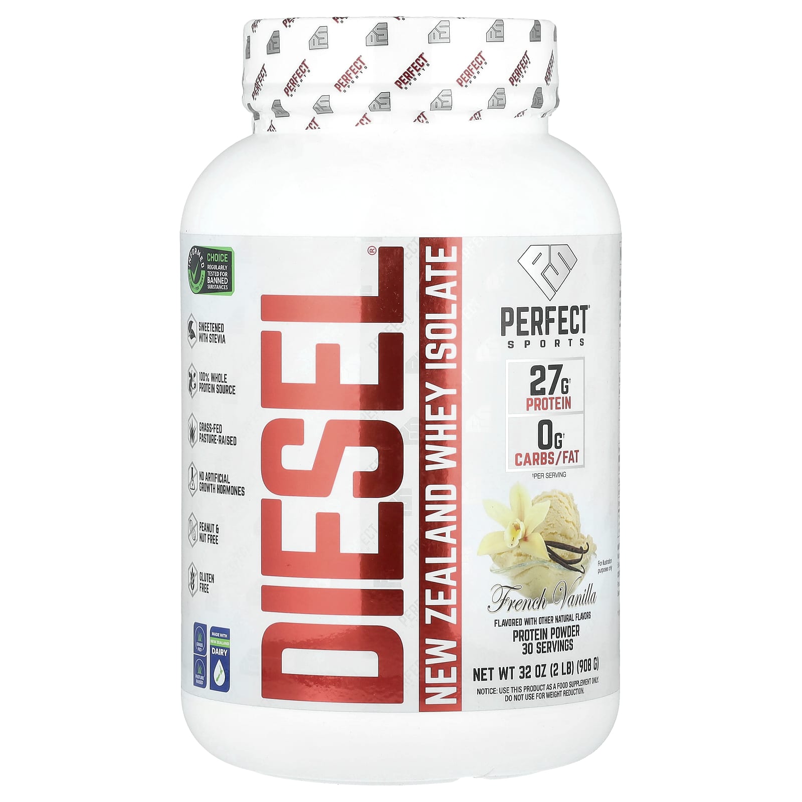 

Diesel®, New Zealand Whey Isolate, French Vanilla Flavor, 908G (2Lb)
