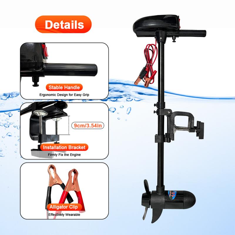 SAVAGE MARINE 18lbs Thrust 12v Electric Trolling Motor Engine for Inflatable Boat Kayak Speed Boat Accessories