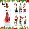 Battery Operated Christmas Gift Recordable Message In A Bottle, Voice Recording Holiday Keepsake with Glass Snow Decoration Playback Cork, Snowy Scene