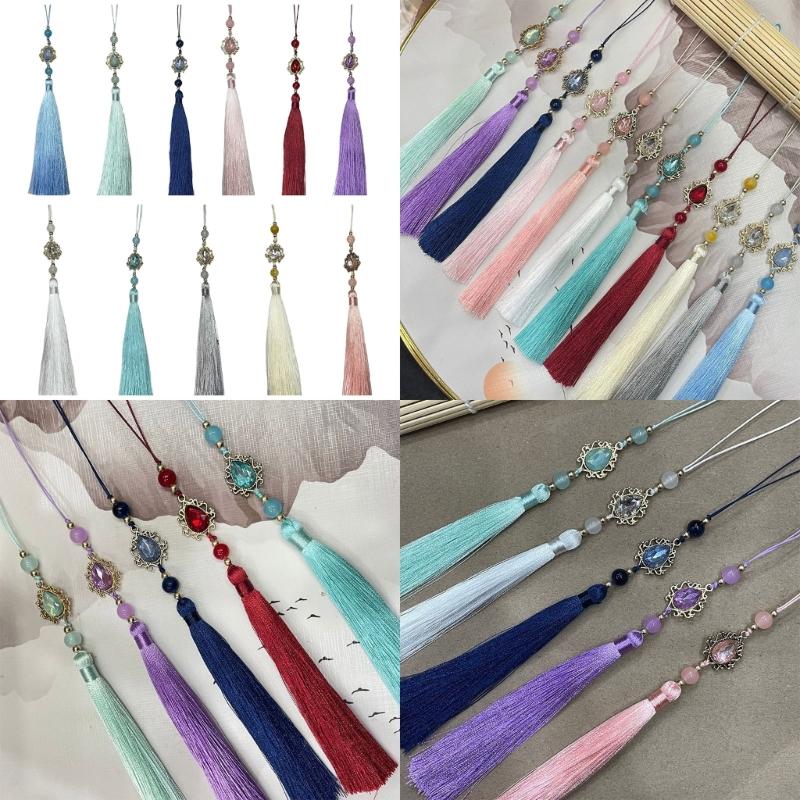 Vintage Chinese Hanfu Pendant Traditional Tassels Waterdrop Waist Pendant Fashionable Jewelry Decor for Celebrations